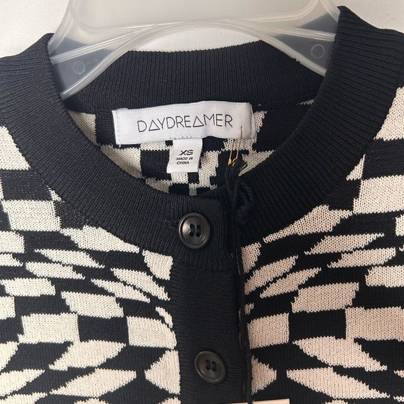 NWT DAYDREAMER Eclipse Wave Women’s Cardigan  Black White size XS - Picture 10 of 13